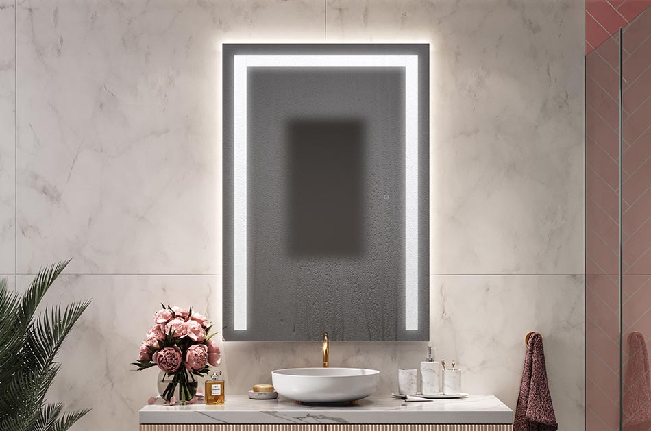Bathroom mirrors tend to fog excessively, especially in small bathrooms. To get rid of steam quickly and effectively, simply turn on the heating mat. The heating mat prevents the mirror from steaming. The area of operation of the device depends on the configuration of the mirror (size and selected accessories such as a station / cosmetic mirror). The minimum size of evaporation is 7,9
