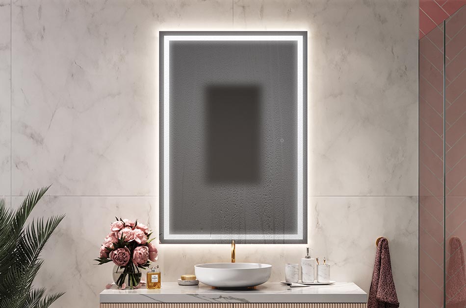 Bathroom mirrors tend to fog excessively, especially in small bathrooms. To get rid of steam quickly and effectively, simply turn on the heating mat. The heating mat prevents the mirror from steaming. The area of operation of the device depends on the configuration of the mirror (size and selected accessories such as a station / cosmetic mirror). The minimum size of evaporation is 7,9