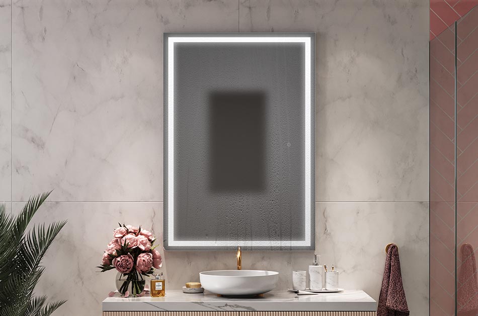 Bathroom mirrors tend to fog excessively, especially in small bathrooms. To get rid of steam quickly and effectively, simply turn on the heating mat. The heating mat prevents the mirror from steaming. The area of operation of the device depends on the configuration of the mirror (size and selected accessories such as a station / cosmetic mirror). The minimum size of evaporation is 7,9