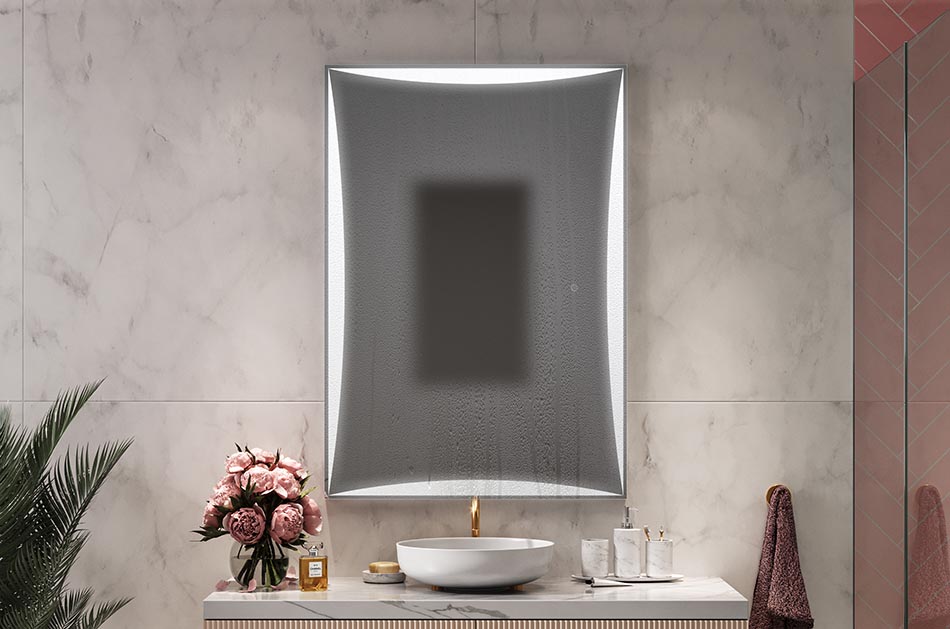 Bathroom mirrors tend to fog excessively, especially in small bathrooms. To get rid of steam quickly and effectively, simply turn on the heating mat. The heating mat prevents the mirror from steaming. The area of operation of the device depends on the configuration of the mirror (size and selected accessories such as a station / cosmetic mirror). The minimum size of evaporation is 7,87