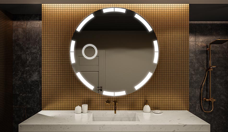 Circular premium mirror with uniform illumination β LED wall mirror | ARTFORMA