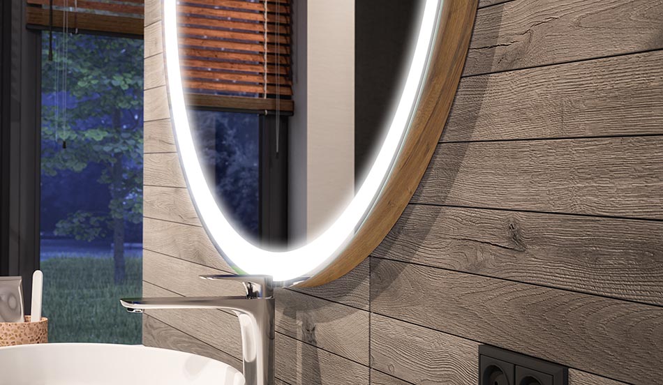 Round LED mirror with ambient backlight – bathroom mirror | ARTFORMA
