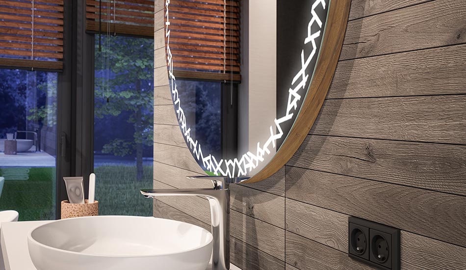 Round LED mirror with ambient backlight – bathroom mirror | ARTFORMA