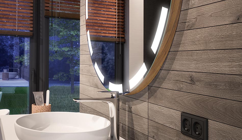 Round LED mirror with ambient backlight – bathroom mirror | ARTFORMA