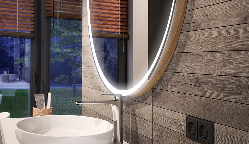 Round LED mirror with ambient backlight – bathroom mirror | ARTFORMA
