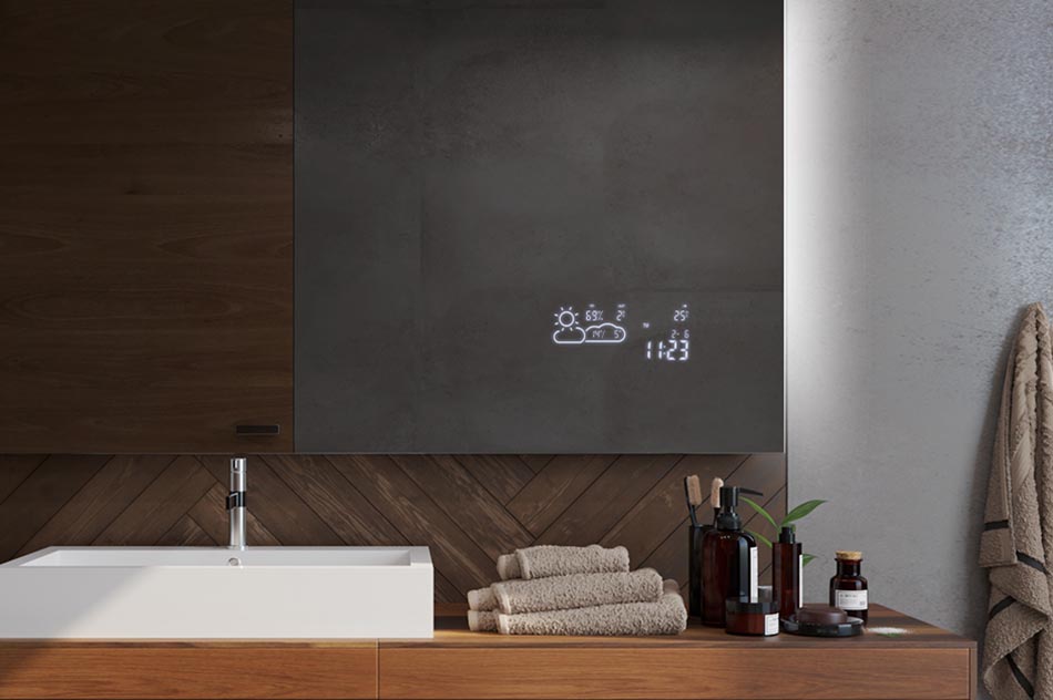 Ambient rectangular LED mirror with soft brightness – premium mirror | ARTFORMA