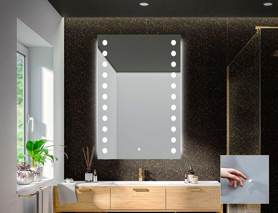 Frameless rectangular mirror with premium backlight – illuminated mirror | ARTFORMA
