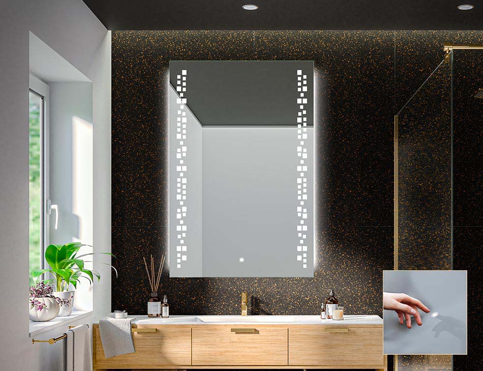 Frameless rectangular mirror with premium backlight – illuminated mirror | ARTFORMA