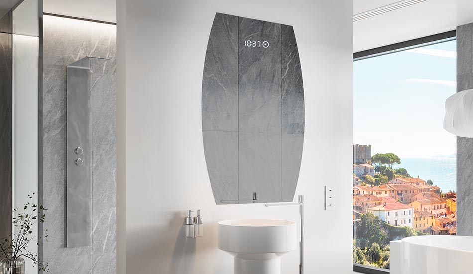 Decorative irregular LED mirror with ambient glow – premium wall mirror | ARTFORMA