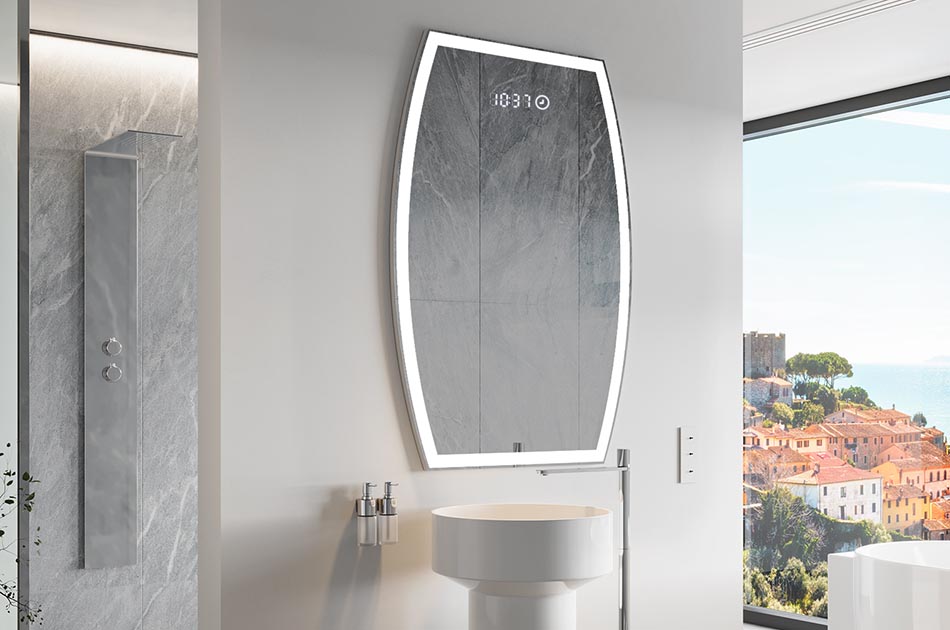 Decorative irregular LED mirror with ambient glow – premium wall mirror | ARTFORMA