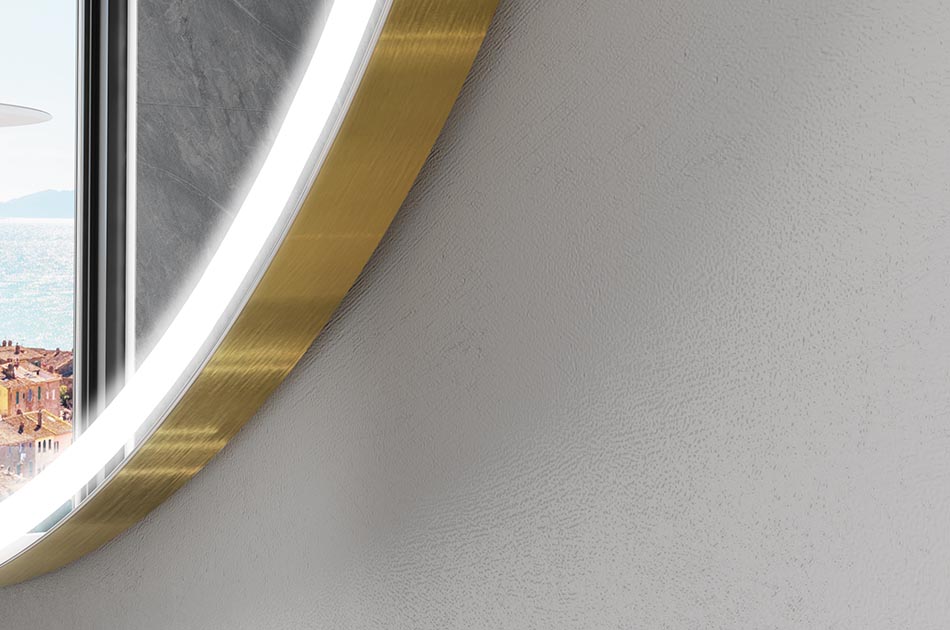 Decorative irregular LED mirror with ambient glow – premium wall mirror | ARTFORMA