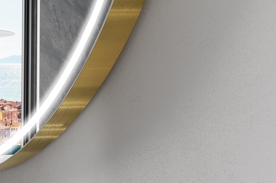 Decorative irregular LED mirror with ambient glow – premium wall mirror | ARTFORMA