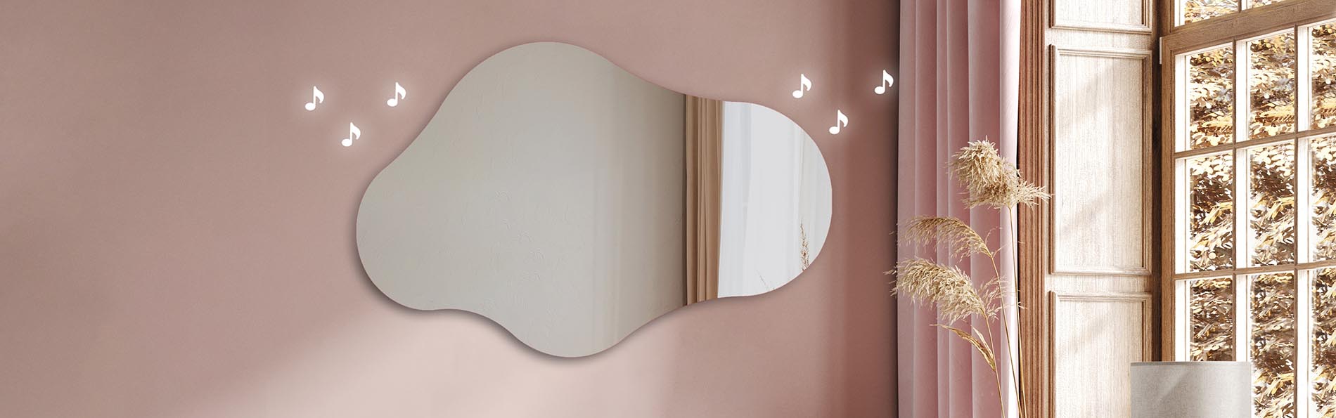 Ambient LED mirror with artistic outline – bathroom mirror | ARTFORMA