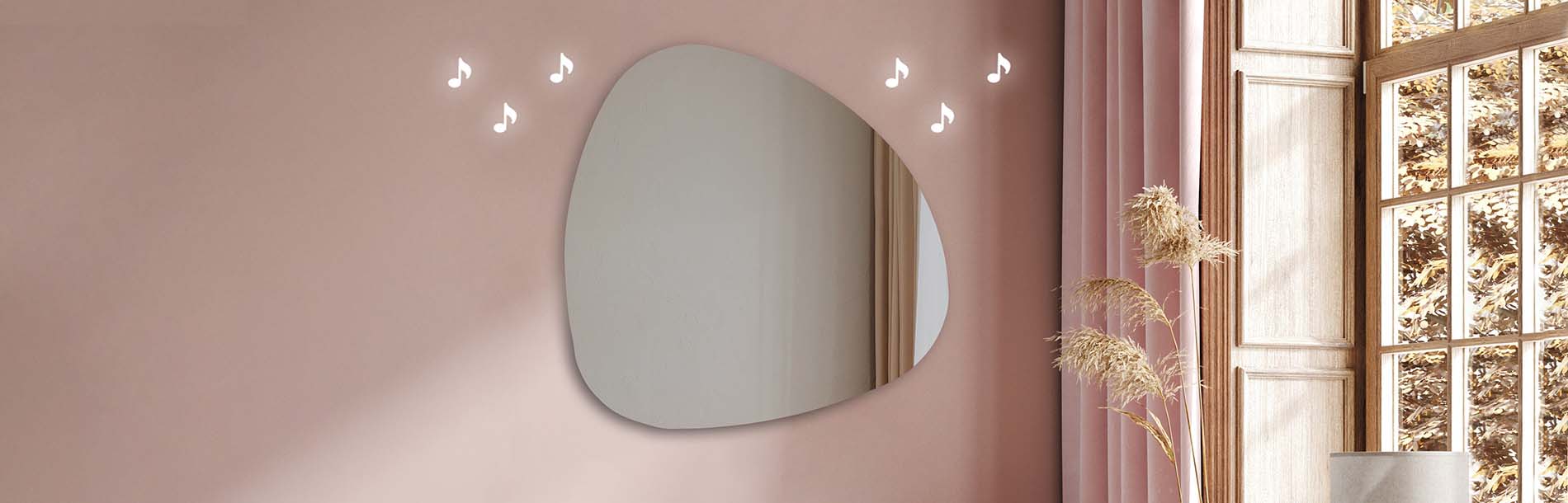 Ambient LED mirror with artistic outline – bathroom mirror | ARTFORMA