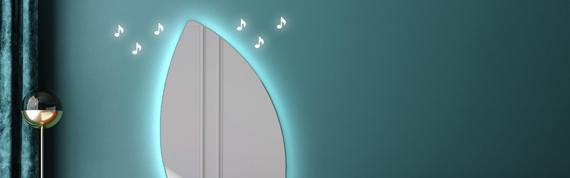 Ambient LED mirror with artistic outline – bathroom mirror | ARTFORMA