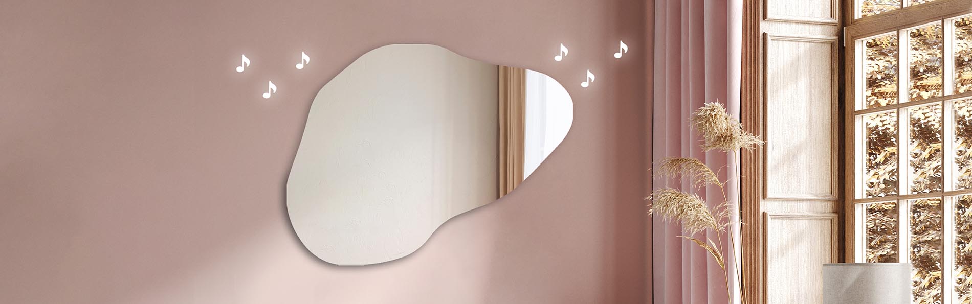 Ambient LED mirror with artistic outline – bathroom mirror | ARTFORMA