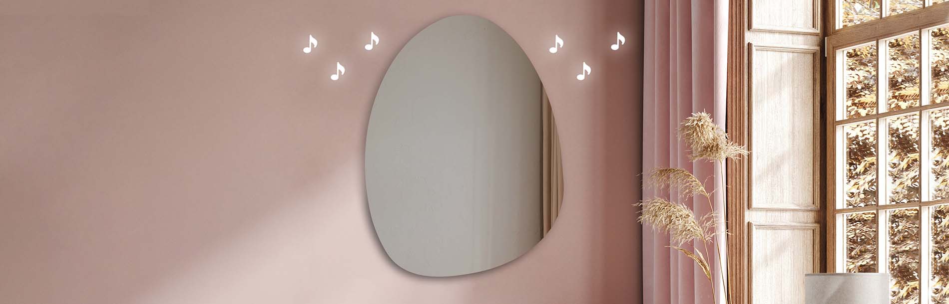 Ambient LED mirror with artistic outline – bathroom mirror | ARTFORMA