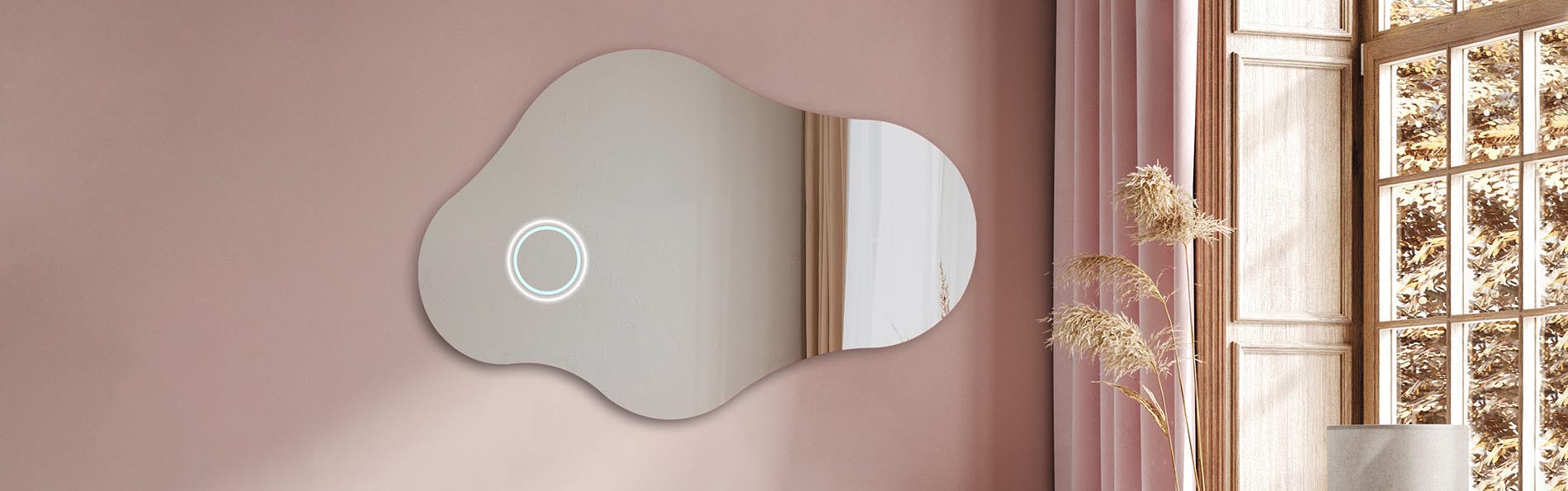 Free-shape LED mirror with decorative lighting – ambient mirror | ARTFORMA