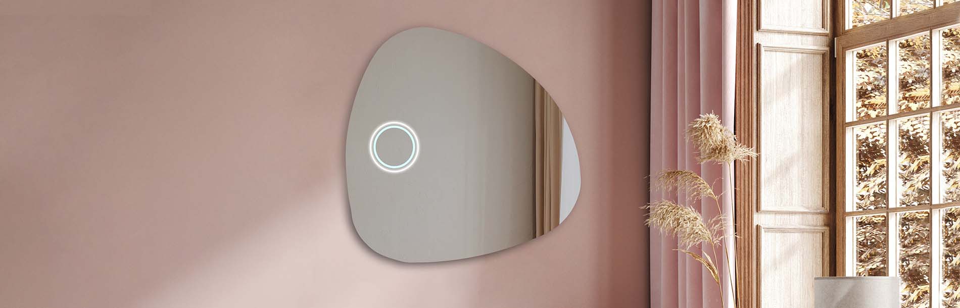 Free-shape LED mirror with decorative lighting – ambient mirror | ARTFORMA