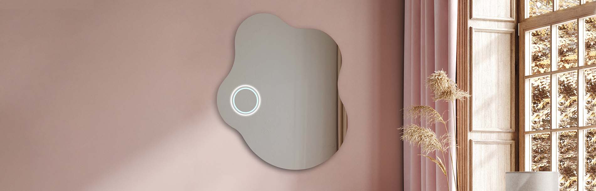 Free-shape LED mirror with decorative lighting – ambient mirror | ARTFORMA