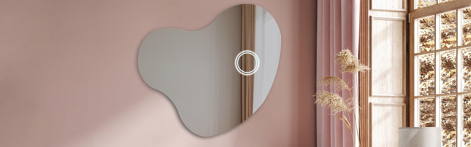 Free-shape LED mirror with decorative lighting – ambient mirror | ARTFORMA