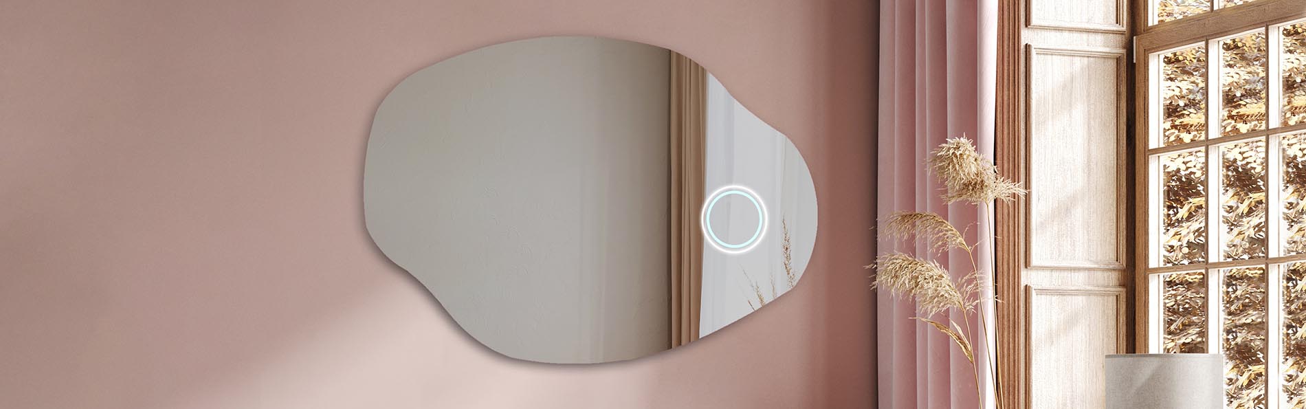 Free-shape LED mirror with decorative lighting – ambient mirror | ARTFORMA