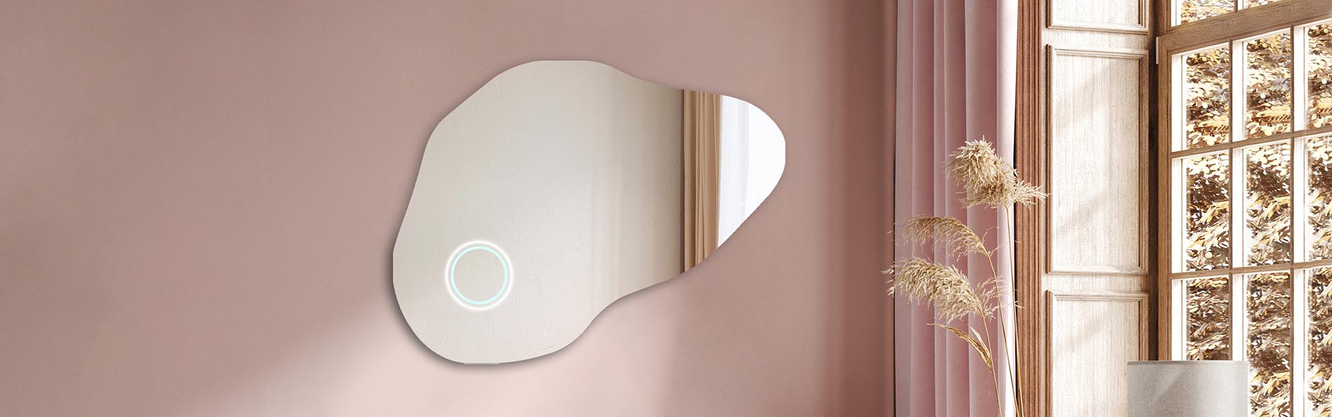 Free-shape LED mirror with decorative lighting – ambient mirror | ARTFORMA