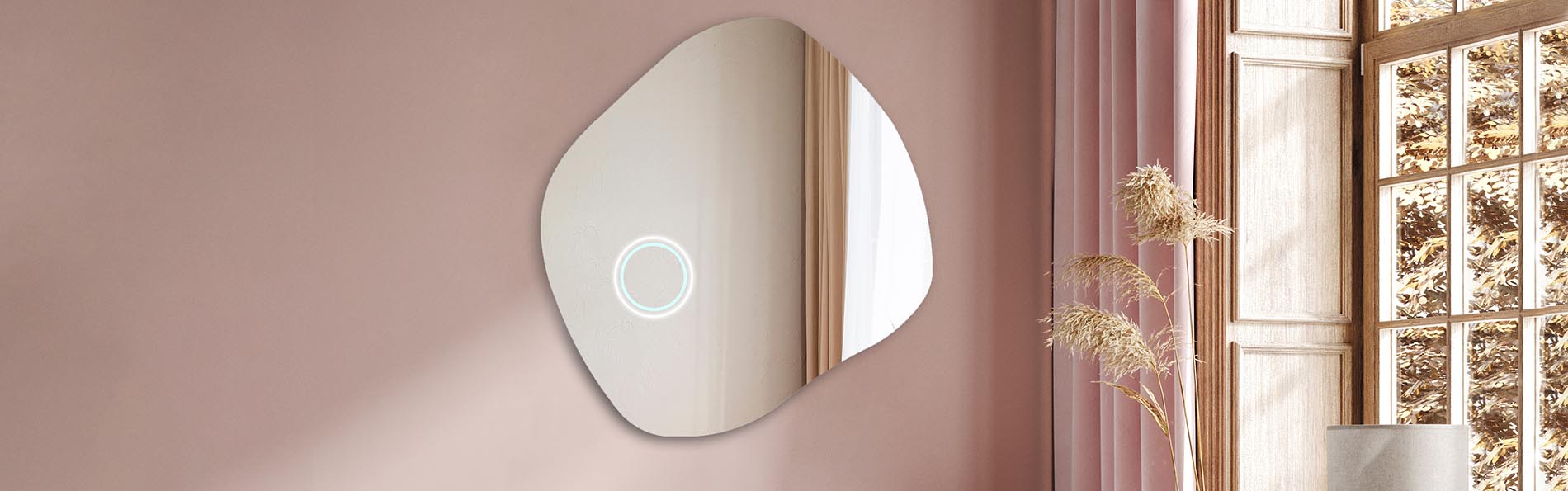 Free-shape LED mirror with decorative lighting – ambient mirror | ARTFORMA