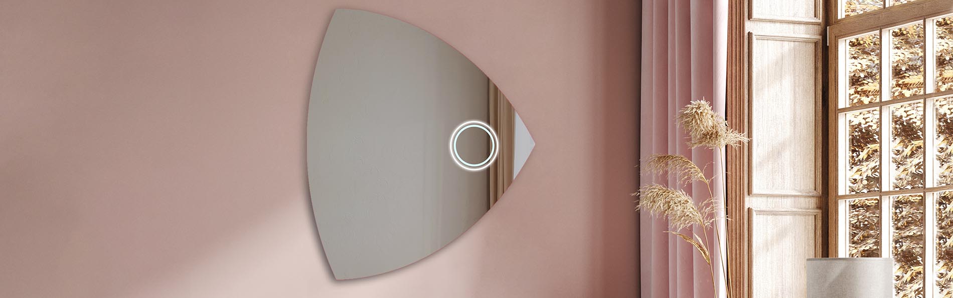 Free-shape LED mirror with decorative lighting – ambient mirror | ARTFORMA