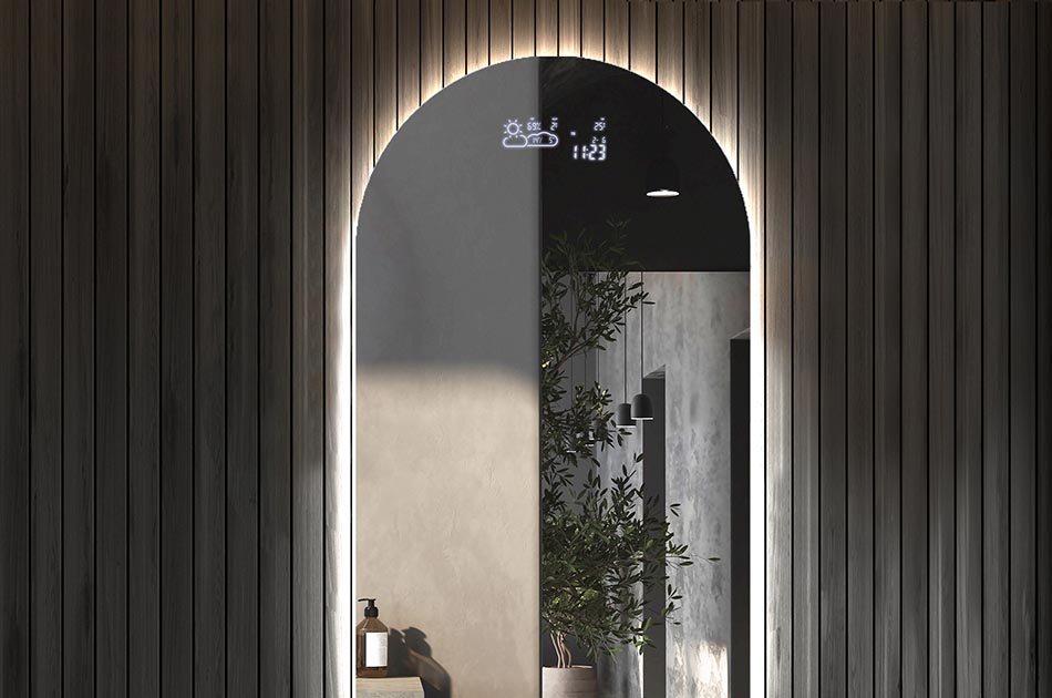Stylish irregular mirror with premium features – illuminated mirror | ARTFORMA