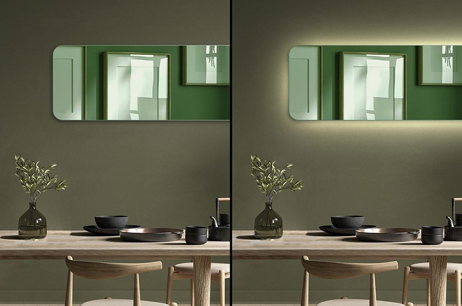 Control the backlighting with the option to adjust the light colour from 2700K to 6500K. Changing the lighting colour will allow you to adapt the look of your mirror to any situation, mood and time of day.