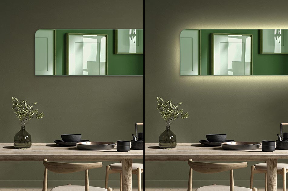 Control the backlighting with the option to adjust the light colour from 2700K to 6500K. Changing the lighting colour will allow you to adapt the look of your mirror to any situation, mood and time of day.