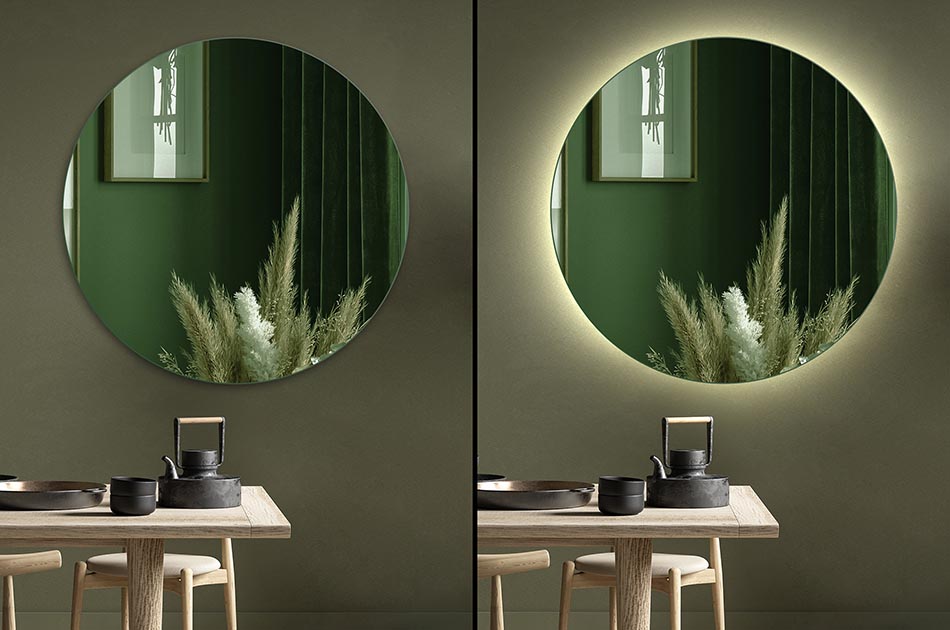 Control the backlighting with the option to adjust the light colour from 2700K to 6500K. Changing the lighting colour will allow you to adapt the look of your mirror to any situation, mood and time of day.