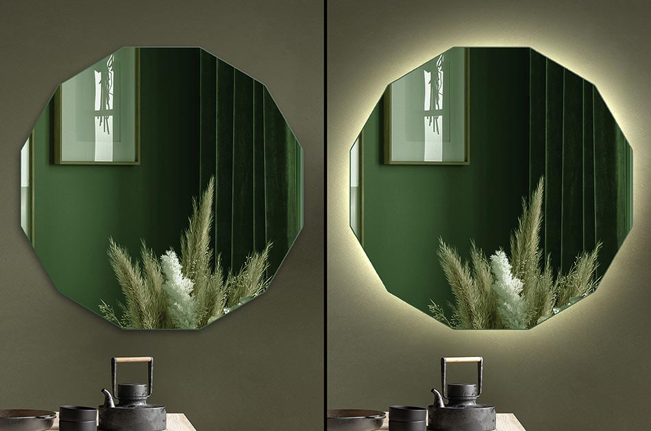 Control the backlighting with the option to adjust the light colour from 2700K to 6500K. Changing the lighting colour will allow you to adapt the look of your mirror to any situation, mood and time of day.