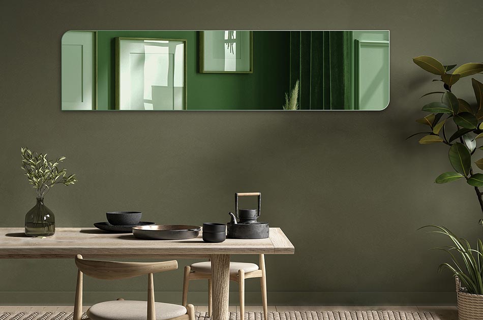 A mirror with a selectable surface colour is a functional and elegant addition that will match any interior. Choose the colour of the mirror surface to suit your individual needs and the style of the room. A variety of surface colours are available, including golden and iron gray. The mirror can be used in all rooms, such as the bathroom, bedroom, hallway or living room. Simple in terms of installation and daily maintenance.
