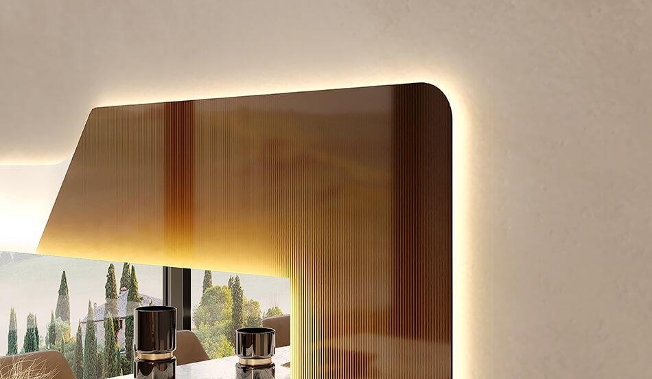 In a space where every detail is worth its weight in gold, our decorative mirrors set a new standard with high-quality printing. Genuine works of art on the glass surface, where each pixel is precisely incorporated, creating a masterpiece where every detail carries its significance.