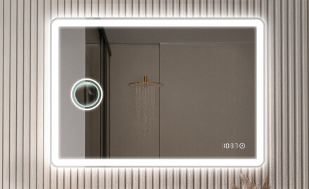 Rounded classic mirrors with lighting