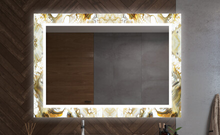 Rectangular mirrors with decorative veneer