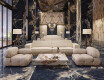Glazed Floor Tile 60x120 with Gold Veins, Matte, Rectified, A4H110 Pierre Black