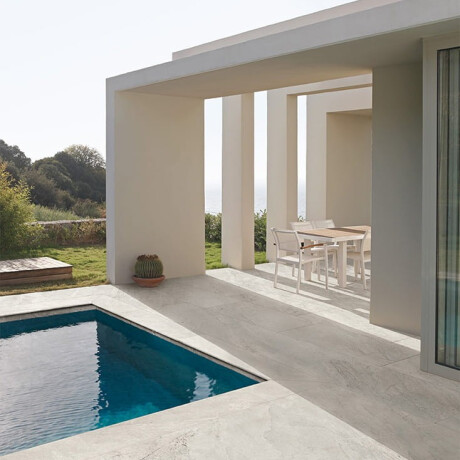 Glazed porcelain floor tile, 60x120 cm, light gray stone, matte finish, A4H1127 Agathos White #6