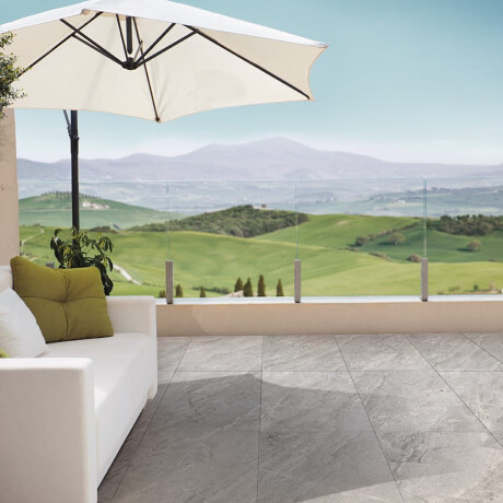 Glazed porcelain floor tiles, 120x120 cm, stone gray, matte, A4H1130 Agathos Grey #6