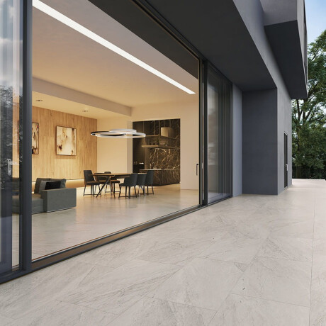 Glazed porcelain floor tile, 60x120 cm, stone gray, matte, A4H1131 Agathos Grey #6