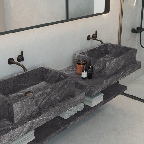 Glazed porcelain floor tile, 120x120 cm, anthracite stone, matte finish, A4H1138 Agathos Anthracite #7