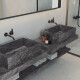 Glazed porcelain floor tile, 60x120 cm, anthracite stone, matte finish, A4H1139 Agathos Anthracite #7