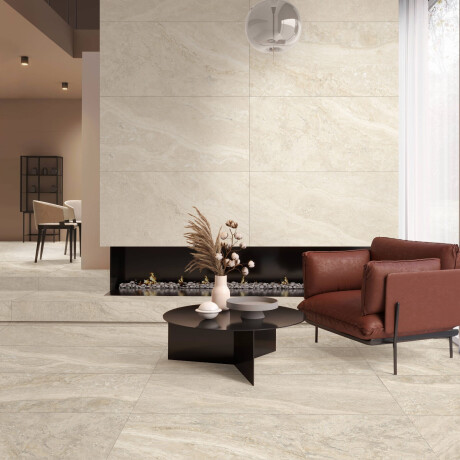 60.5x121 Beige Stone-Look Matte Floor Tile A4H1144 Luxor Natural #6