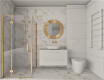 Glazed porcelain floor tile, 60x120 cm, white with gold veins, matte, rectified, A4H116 Varenna
