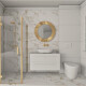 Glazed porcelain floor tile, 60x120 cm, white with gold veins, matte, rectified, A4H116 Varenna #1