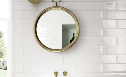 10x30 White Glossy Flat Wall Tile A4H17 Blanco Brillo