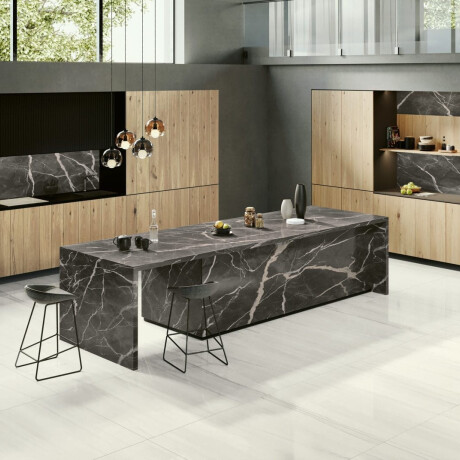 Large-format porcelain tile, 120x270 cm, with gray veining, glossy finish, rectified, A4H185 Dolomite #3