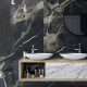 Large-format 120x270 cm matte black porcelain tile with gold veins, rectified, A4H196 Pierre Black #1